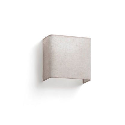 Aplique de pared OTTON SQ 200 Lino FARO 66400-105, luminaria beige en acero y lino para iluminación decorativa interior en pared, ideal para hogar, hotel o restaurante