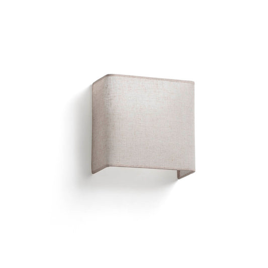 Aplique de pared OTTON SQ 200 Lino FARO 66400-105, luminaria beige en acero y lino para iluminación decorativa interior en pared, ideal para hogar, hotel o restaurante