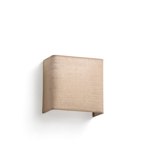 Luminaria aplique OTTON SQ 200 en yute natural para pared interior, modelo FARO 66400-106 decorativa para hogar, hotel y restaurante
