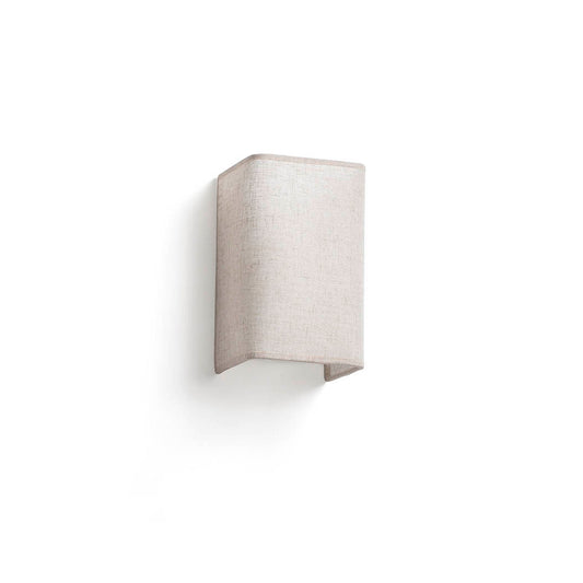 Aplique de pared OTTOn RCT Lino Vertical FARO 66400-97 en beige, iluminación decorativa de lino y acero para interiores de hogar y hotel