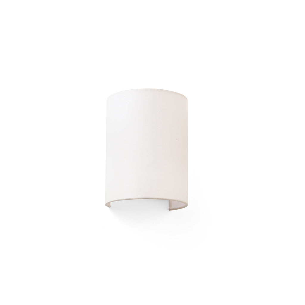 Lámpara de pared redonda Cotton R beige de FARO (modelo 66407), luminaria superficie interior con textil y acero para iluminación decorativa en el hogar