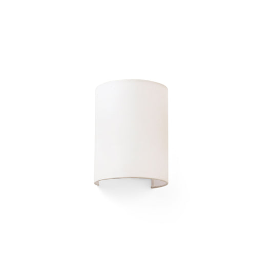 Lámpara de pared redonda Cotton R beige de FARO (modelo 66407), luminaria superficie interior con textil y acero para iluminación decorativa en el hogar