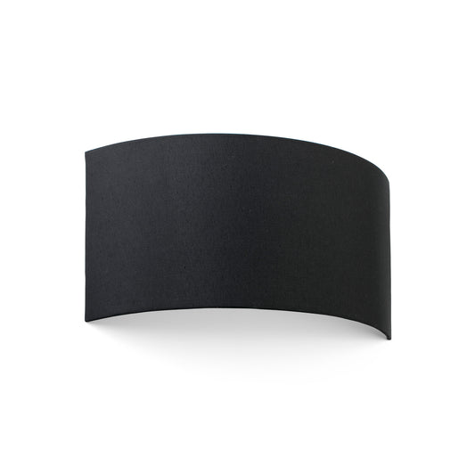 Lámpara de pared COTTON R negra horizontal 2L FARO 66416, luminaria de superficie en acero y textil para iluminación decorativa interior en el hogar