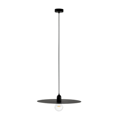 Lámpara colgante PLAT negra de FARO modelo 68145, diseño minimalista escandinavo en acero, iluminación suspension interior LED E27