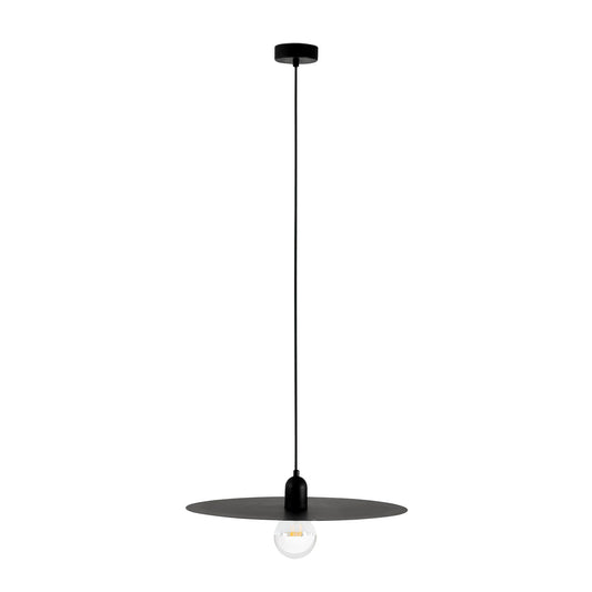 Lámpara colgante PLAT negra de FARO modelo 68145, diseño minimalista escandinavo en acero, iluminación suspension interior LED E27