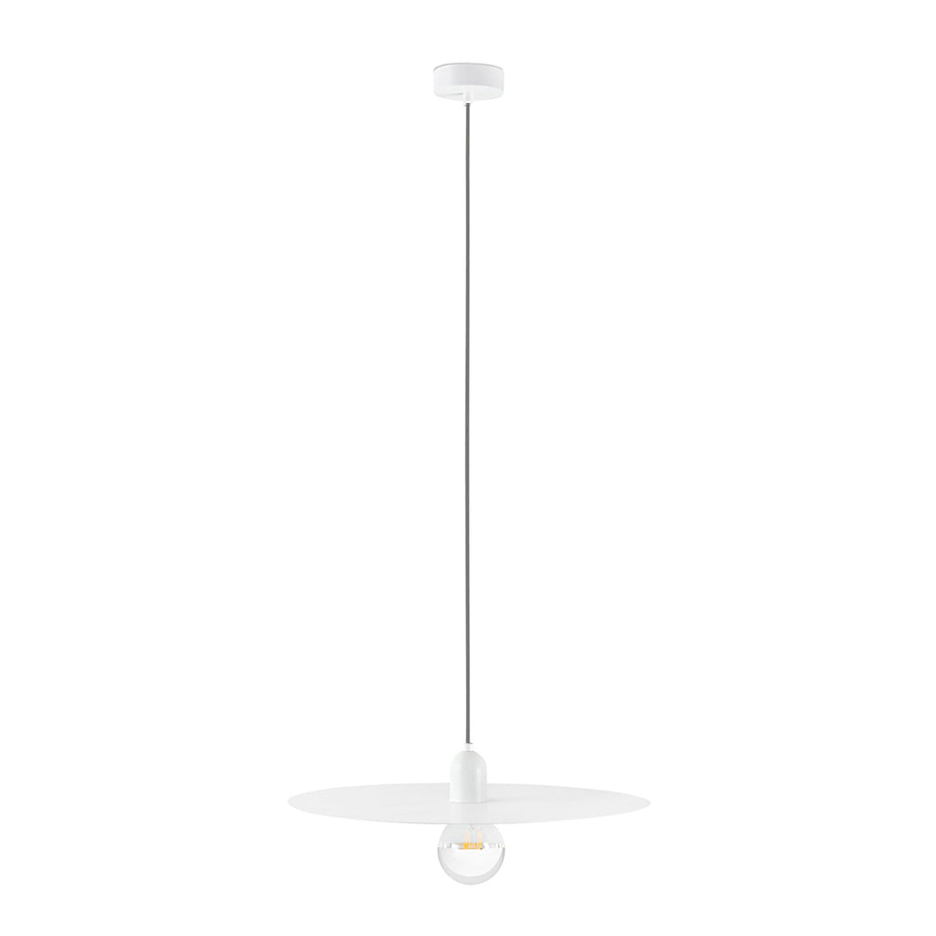 Lámpara colgante Plat blanco Faro 68146, diseño escandinavo minimalista en acero para iluminación interior hogar, luminaria suspensión