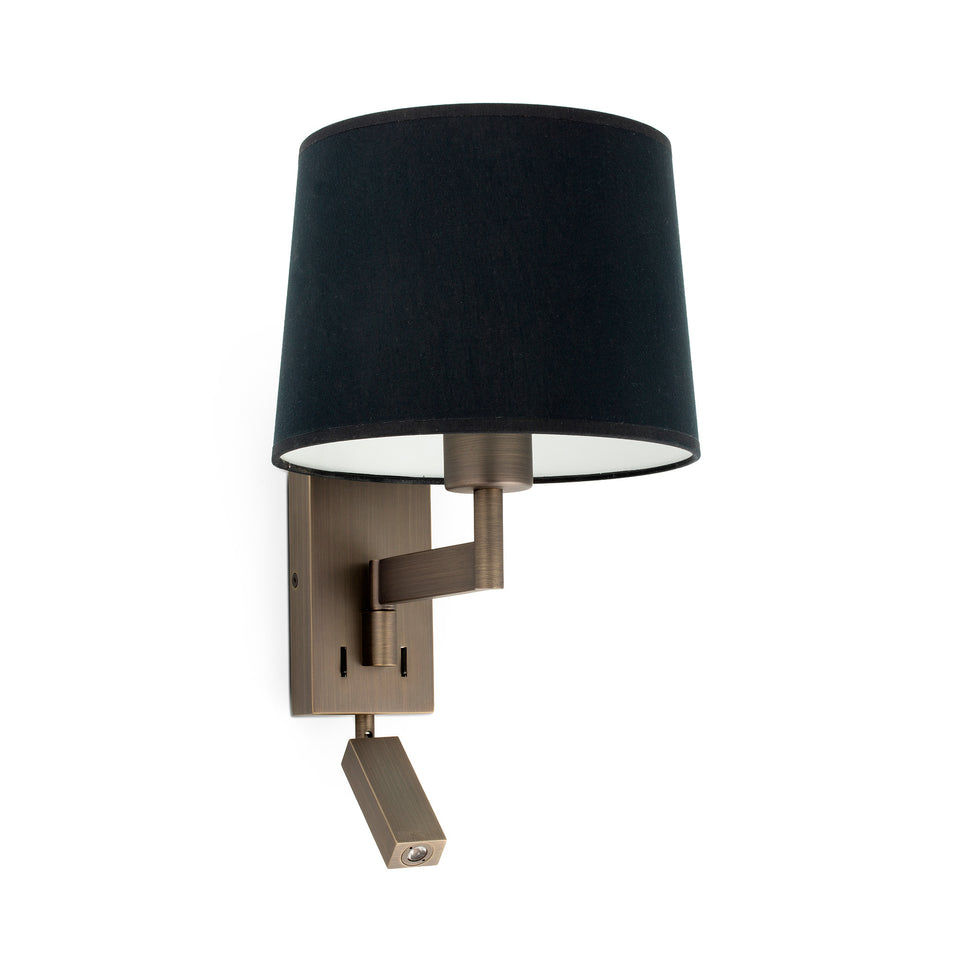 Modelo 3D interactivo y realidad aumentada de Aplique de Pared ARTIS con Lector Bronce/Negro | FARO | 68492-03