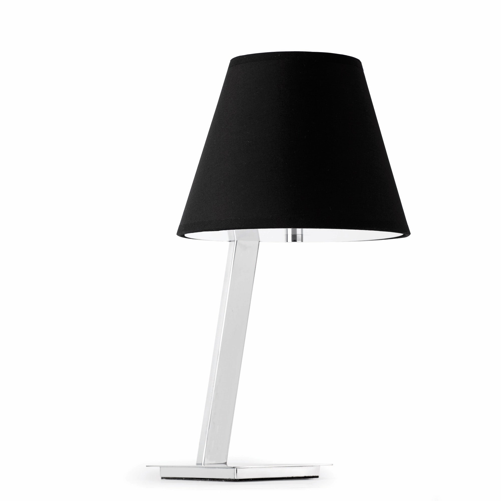 Lámpara de mesa MOMA negra de FARO modelo 68501, colección 1476, diseño interior en acero y textil con iluminación LED para hogar sobremesa