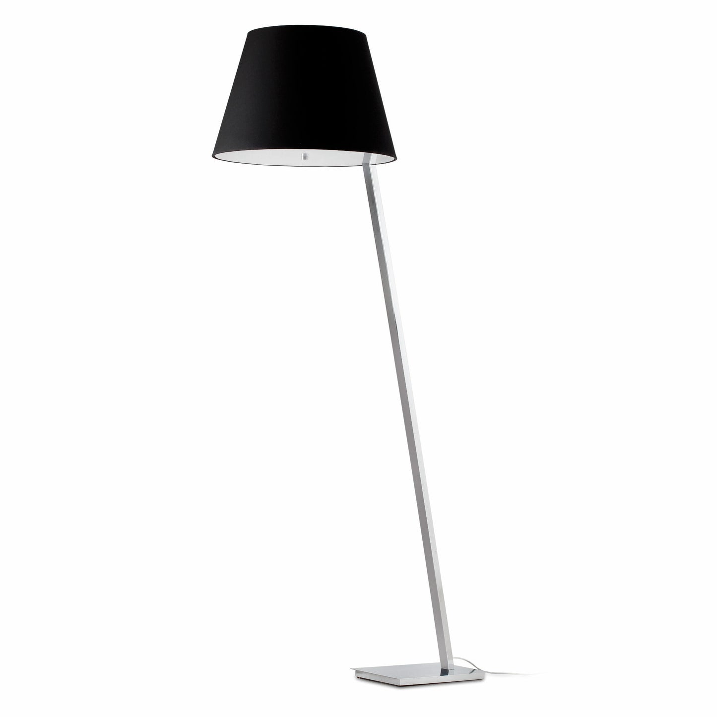 Lámpara de pie MOMA negro FARO modelo 68503, diseño contemporáneo de acero y textil para iluminación interior en salón, luminaria superficie 1476 mm.