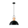 Luminaria colgante Margot en negro mate de FARO, modelo 68561, colección 17001, fabricada en metal y madera para iluminación LED en interiores del hogar, comedor y salón.
