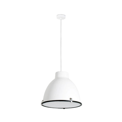 Lámpara colgante Charlotte blanca de FARO modelo 68563, diseño industrial moderno en acero y policarbonato para iluminación interior en cocina y comedor