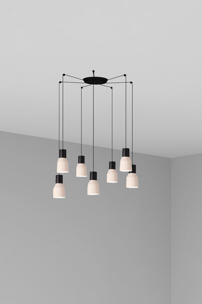 Lámpara colgante KOMBO 120 7L beige de FARO, modelo 68592-7L, diseño moderno en acero para iluminación interior del hogar.
