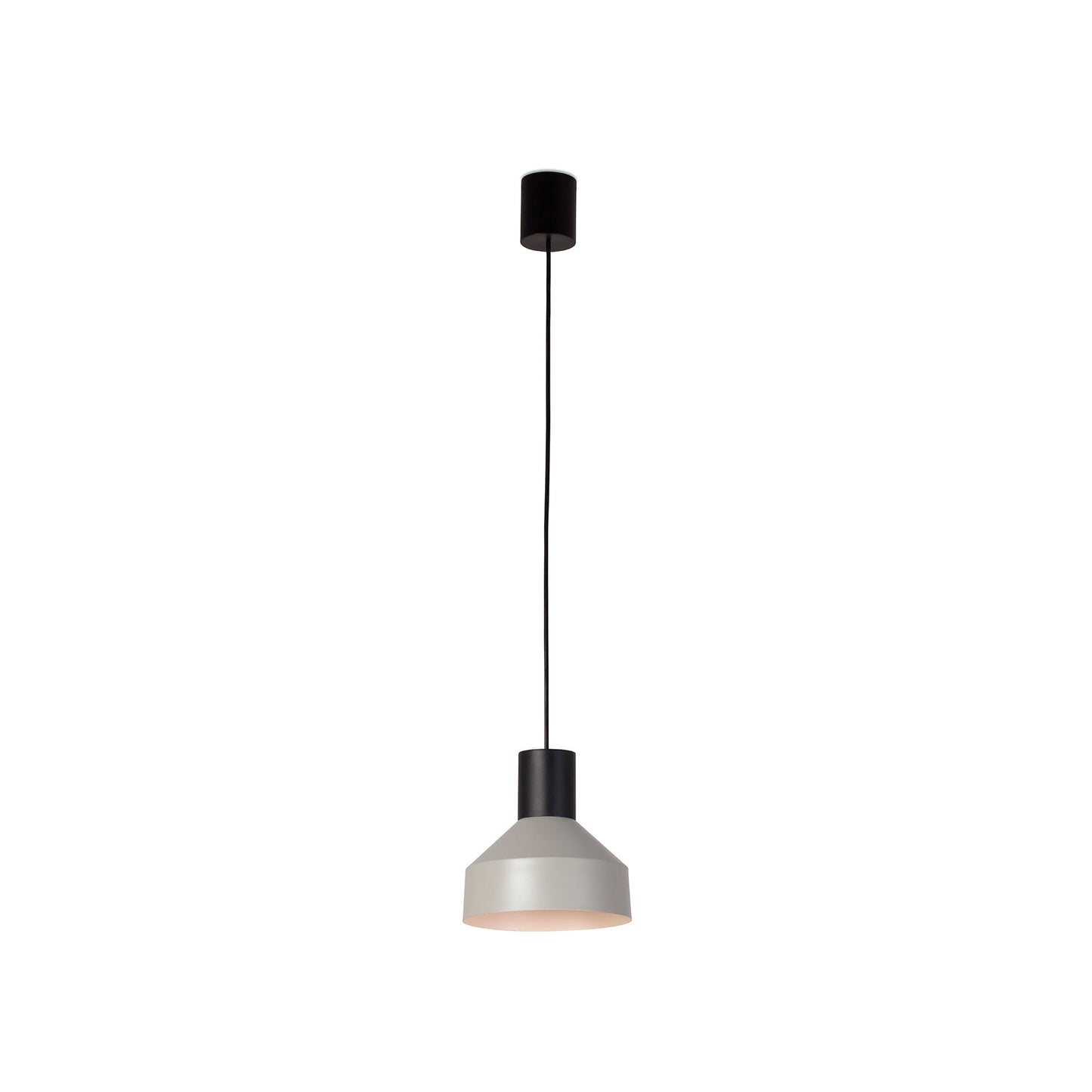 Lámpara colgante Kombo 200 gris de Faro, modelo 68593-1L, diseño moderno de acero inoxidable para interior, suspensión con casquillo E27 LED, iluminación contemporánea Nutcreatives