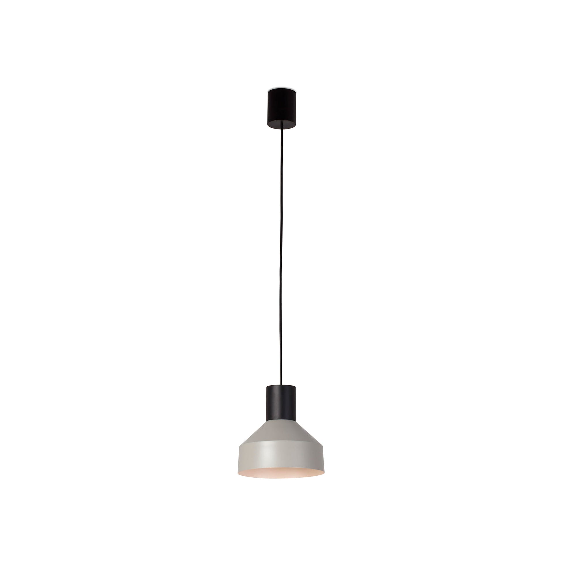 Lámpara colgante Kombo 200 gris de Faro, modelo 68593-1L, diseño moderno de acero inoxidable para interior, suspensión con casquillo E27 LED, iluminación contemporánea Nutcreatives