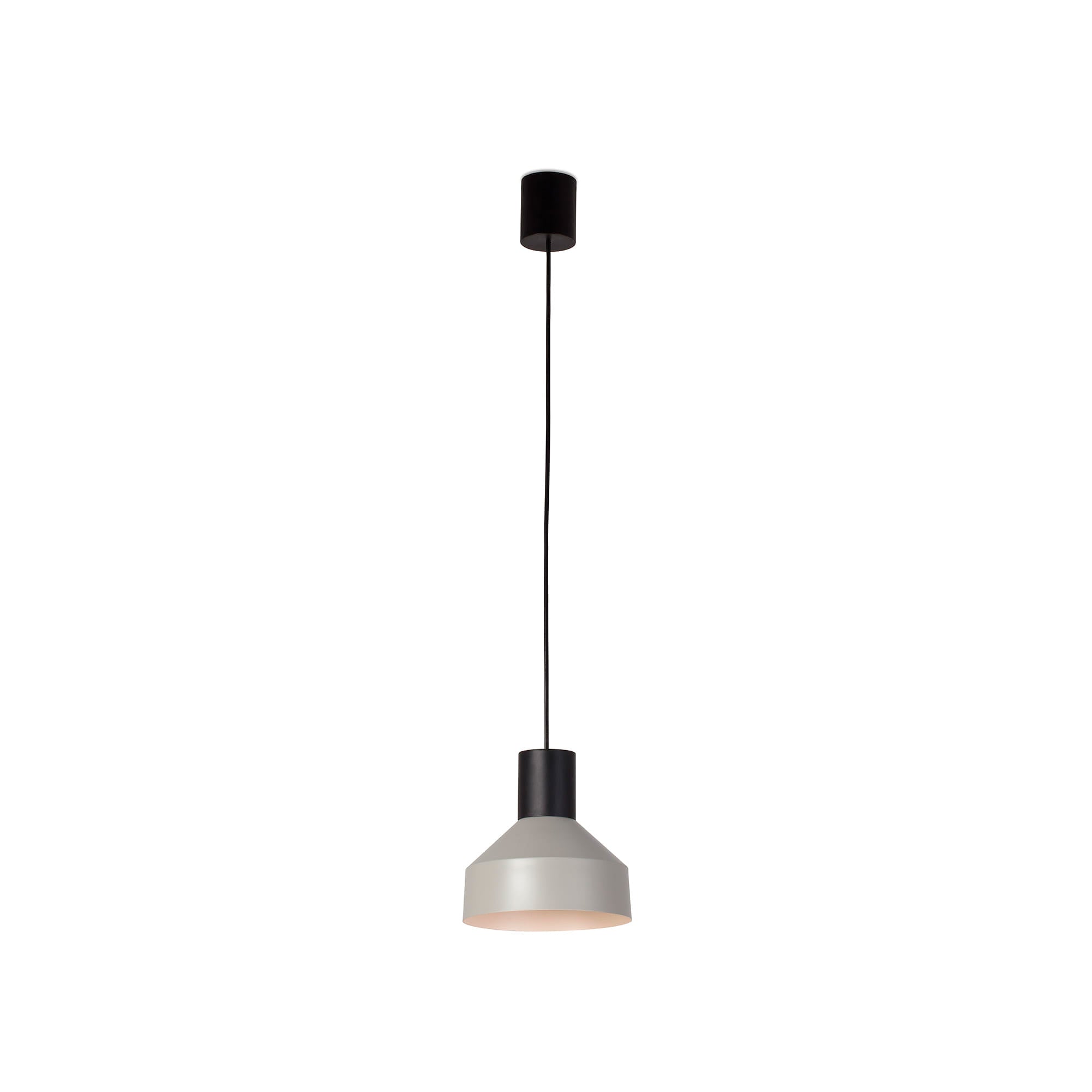 Lámpara colgante Kombo 200 gris de Faro, modelo 68593-1L, diseño moderno de acero inoxidable para interior, suspensión con casquillo E27 LED, iluminación contemporánea Nutcreatives