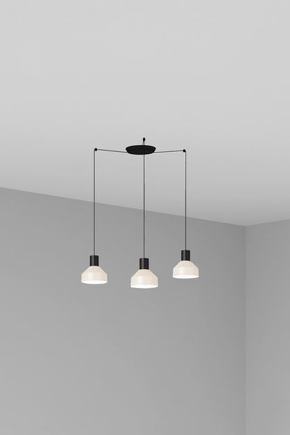 Lámpara colgante KOMBO 200 3L beige FARO 68594-3L, diseño moderno de acero suspensión interior con 3 bombillas E27 LED