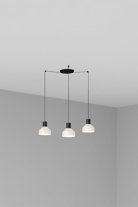 Lámpara colgante KOMBO 200 3L beige FARO 68594-3L, diseño moderno de acero suspensión interior con 3 bombillas E27 LED