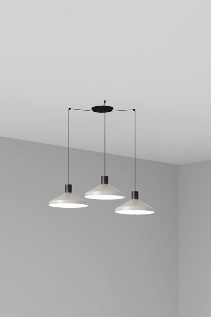 Lámpara colgante KOMBO 400 3L gris de FARO 68595-3L, en metal y acero, ideal para iluminación interior en salón o comedor