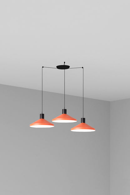 Lámpara colgante KOMBO 400 3L en terracota de FARO, modelo 68597-3L de la colección 6859, luminaria de suspensión interior en acero negro mate para salón y hogar, por NUTCREATIVES