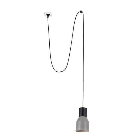 Lámpara colgante KOMBO 120 de FARO en gris con clavija, diseño geométrico moderno de acero para interior, luminaria de suspensión compatible con LED E27, iluminación contemporánea 68604-62