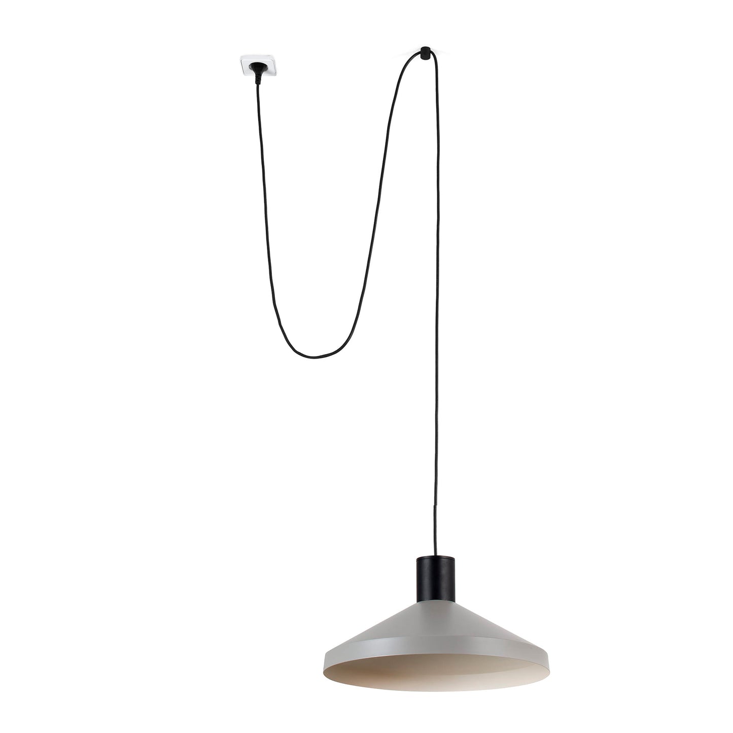 Lámpara colgante KOMBO 400 gris con clavija FARO 68604-66, diseño moderno de acero para interior, iluminación suspensión LED compatible hogar oficina