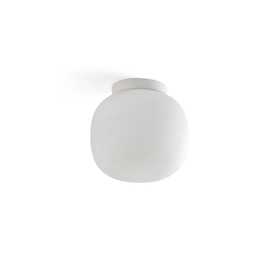Plafon AMELIA Blanco FARO 68610 - Luminaria de superficie en acero y cristal con diseño orgánico para iluminación ambiente interior