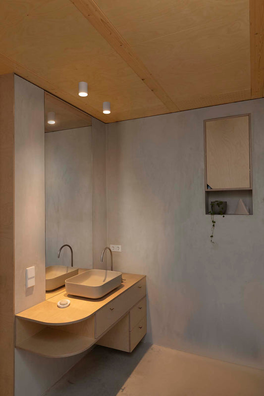 Plafon LED ROL Blanco 9W FARO 68619 serie 6862 en ambiente interior, luminaria superficie blanca mate con luz cálida 2700K para iluminación eficiente del hogar