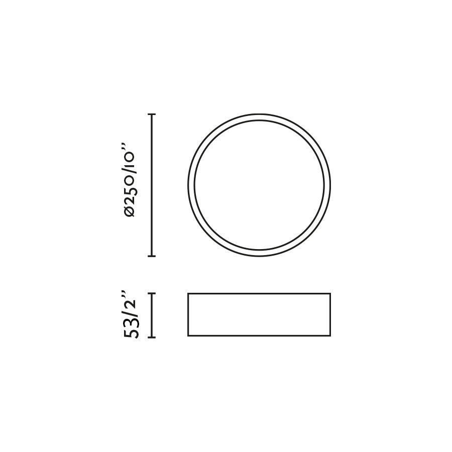Dimensiones y medidas del Plafon ARIS Negro 30W LED | FARO | 68628 - Luminaria de superficie minimalista interior con luz cálida