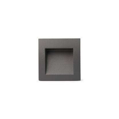 Luminaria LED empotrable SEDNA SQ 90 gris oscuro FARO 70146, ideal para exteriores, jardines y terrazas con IP65 y aluminio resistente.