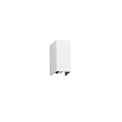 Aplique de pared BLIND gris blanco FARO 70267 exterior LED IP65 aluminio mate para jardín e iluminación superficial