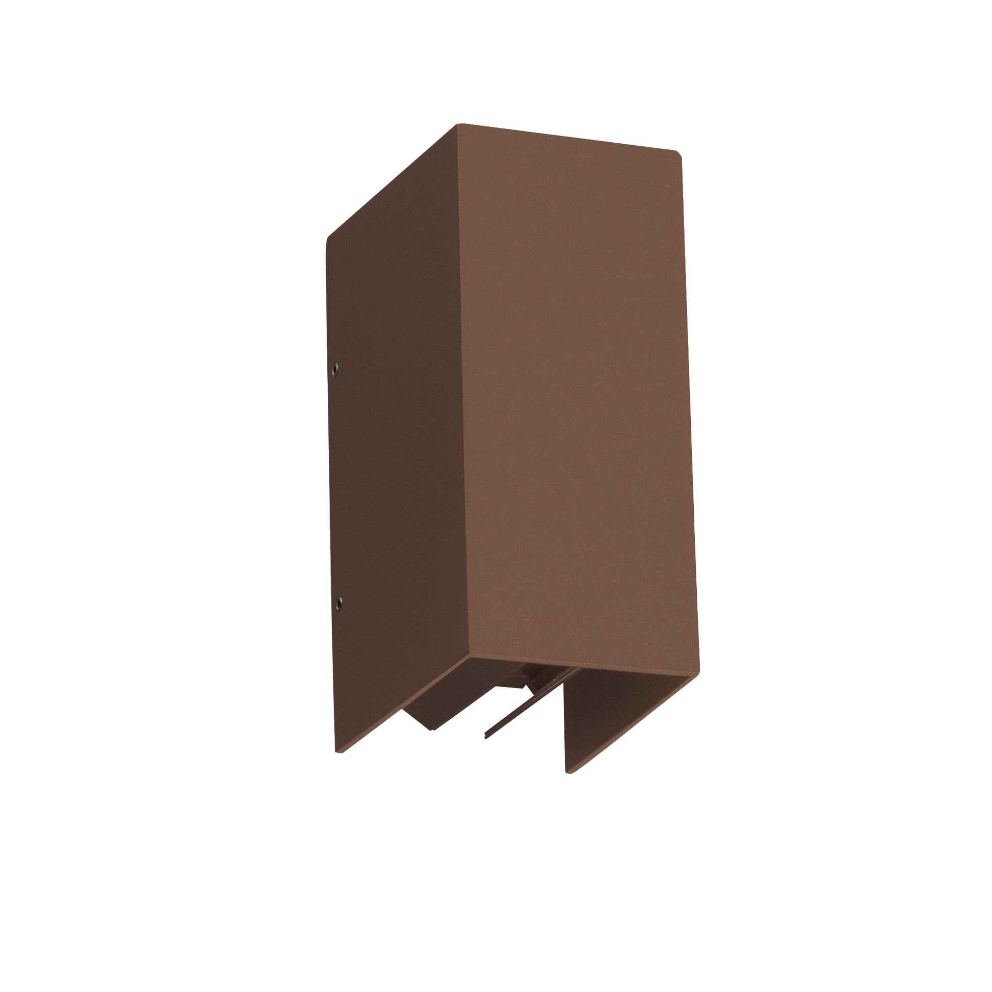 Aplique de pared BLIND marrón óxido FARO 70268-110, luminaria exterior de aluminio LED 3000K IP65 para iluminación de superficie IP65