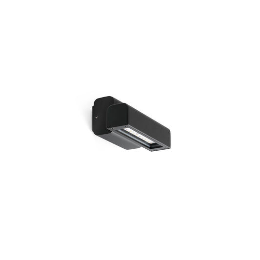 Aplique de pared BALIC negro FARO 70294, luminaria exterior de aluminio IP65 para jardín, terrazas y fachada LED