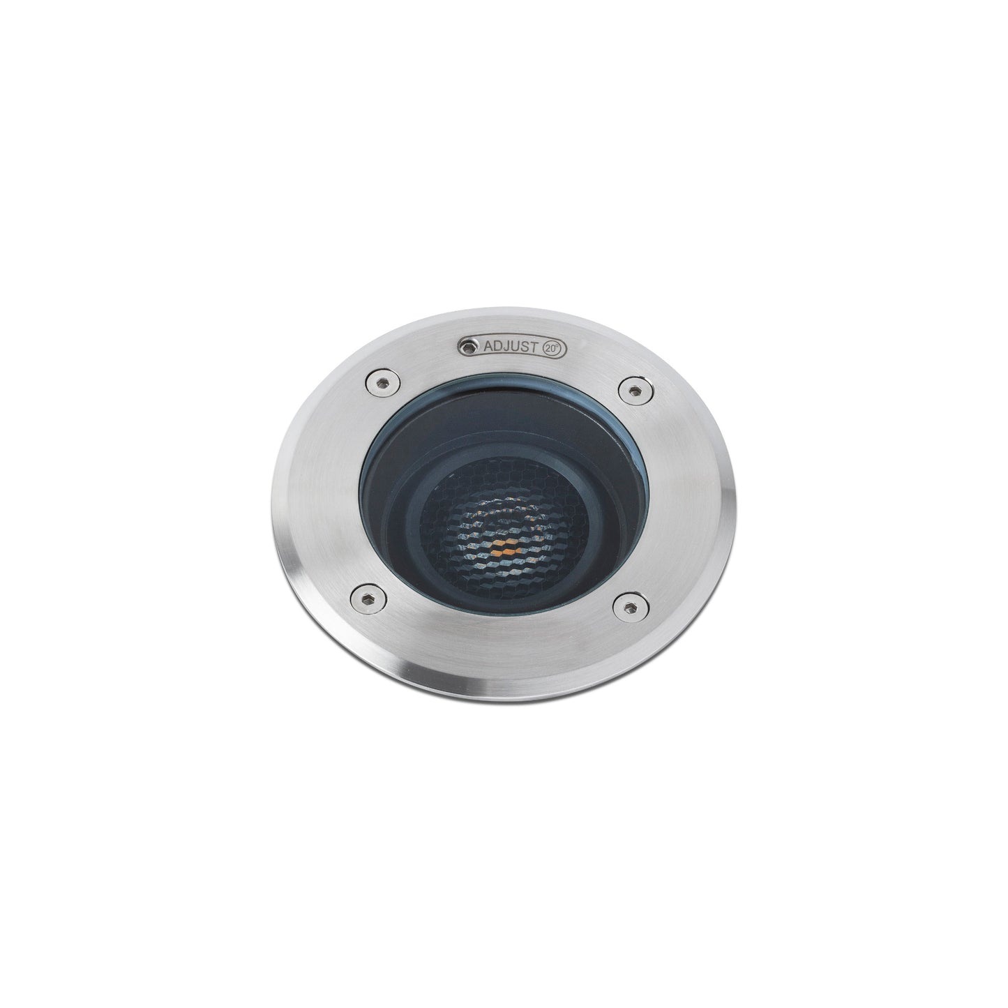 Empotrable LED GEISER 180 orientable gris 10° FARO 70308, iluminación exterior para jardín IP67 en acero inoxidable, luminaria suelo anti-glare