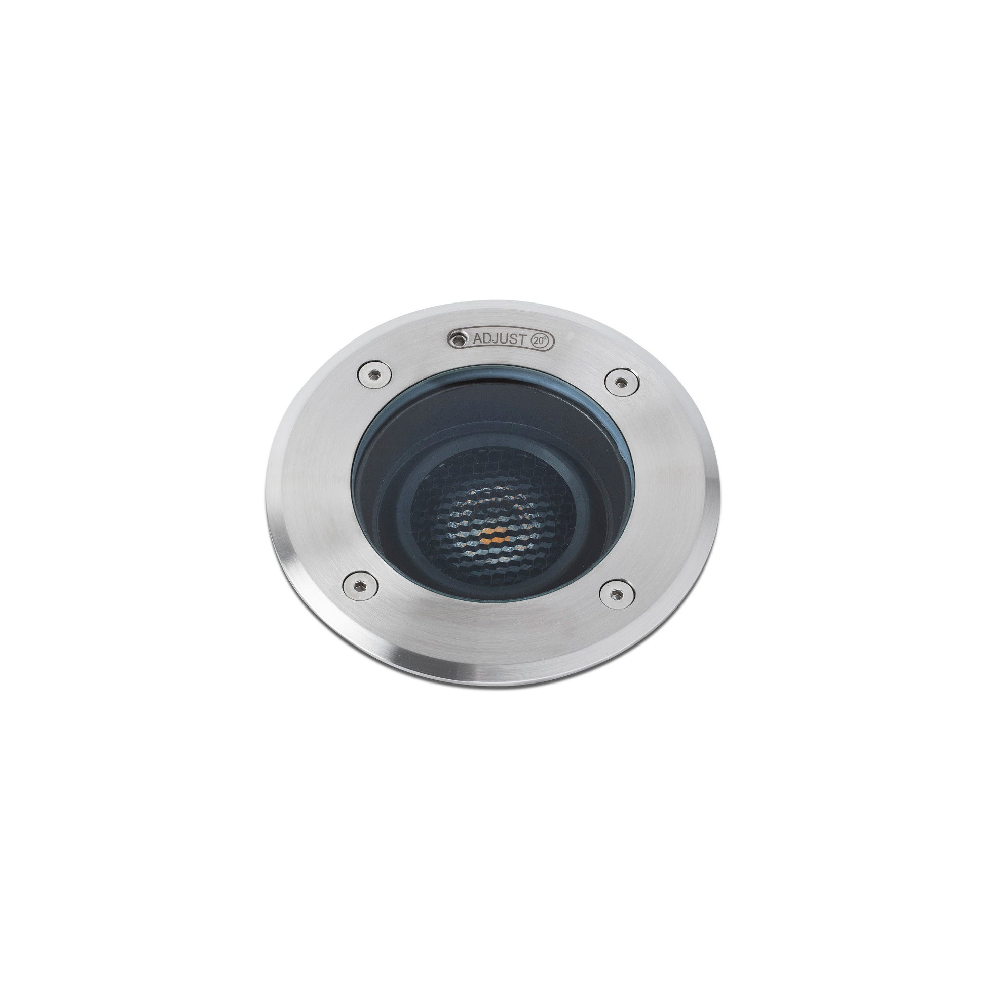 Empotrable LED GEISER 180 orientable gris 10° FARO 70308, iluminación exterior para jardín IP67 en acero inoxidable, luminaria suelo anti-glare