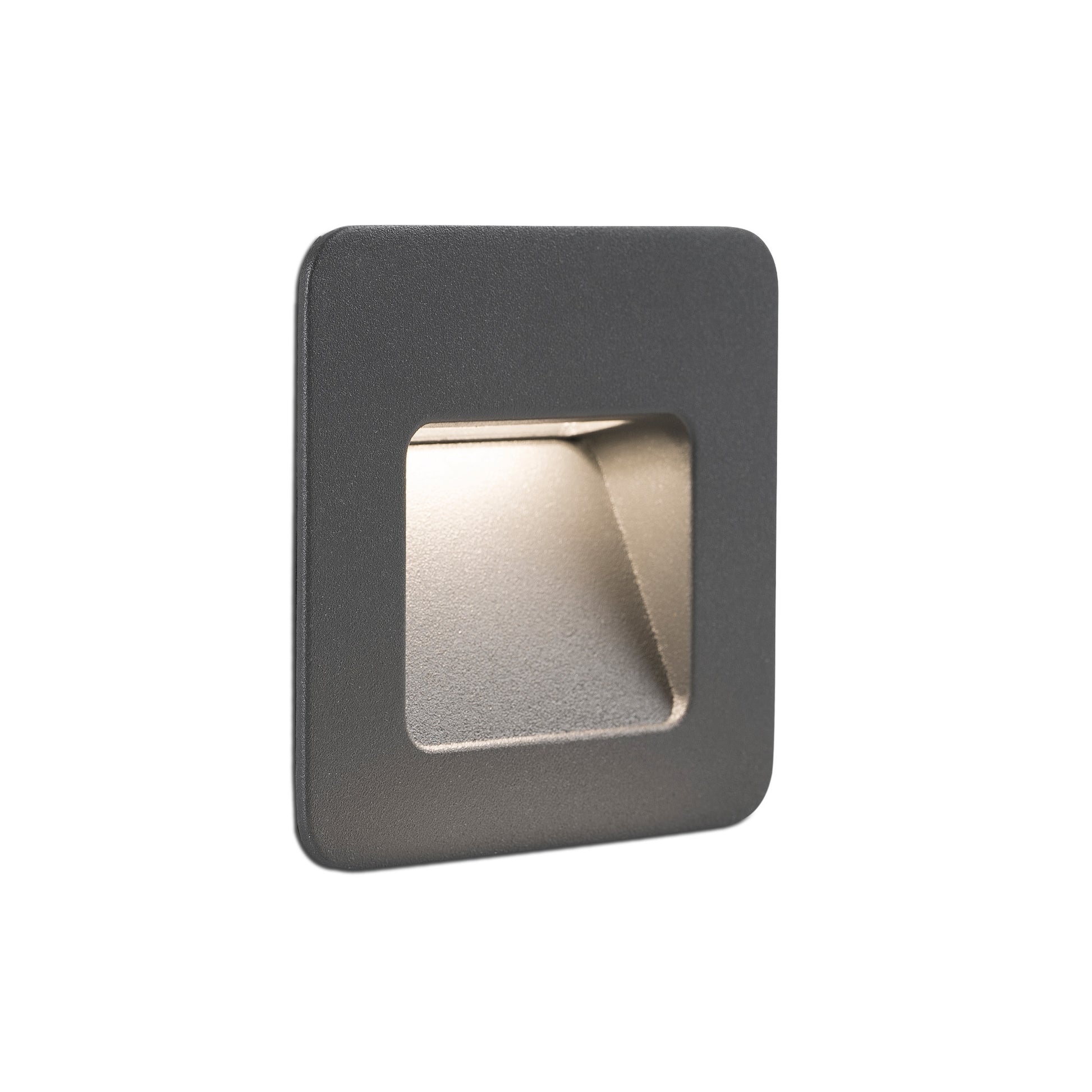 Luz empotrable LED NASE SQ gris oscuro aluminio FARO 70398, iluminación exterior jardín terraza IP44 3000K cálida