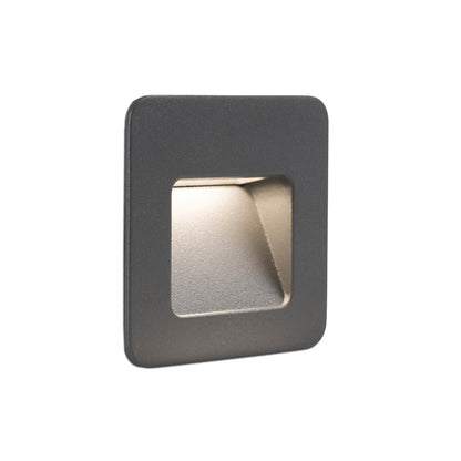 Luz empotrable LED NASE SQ gris oscuro aluminio FARO 70398, iluminación exterior jardín terraza IP44 3000K cálida