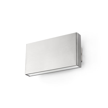 Aplique LED KAULA 180 Inox faro de pared exterior en acero inoxidable IP44, luz cálida 3000K para jardín y terraza