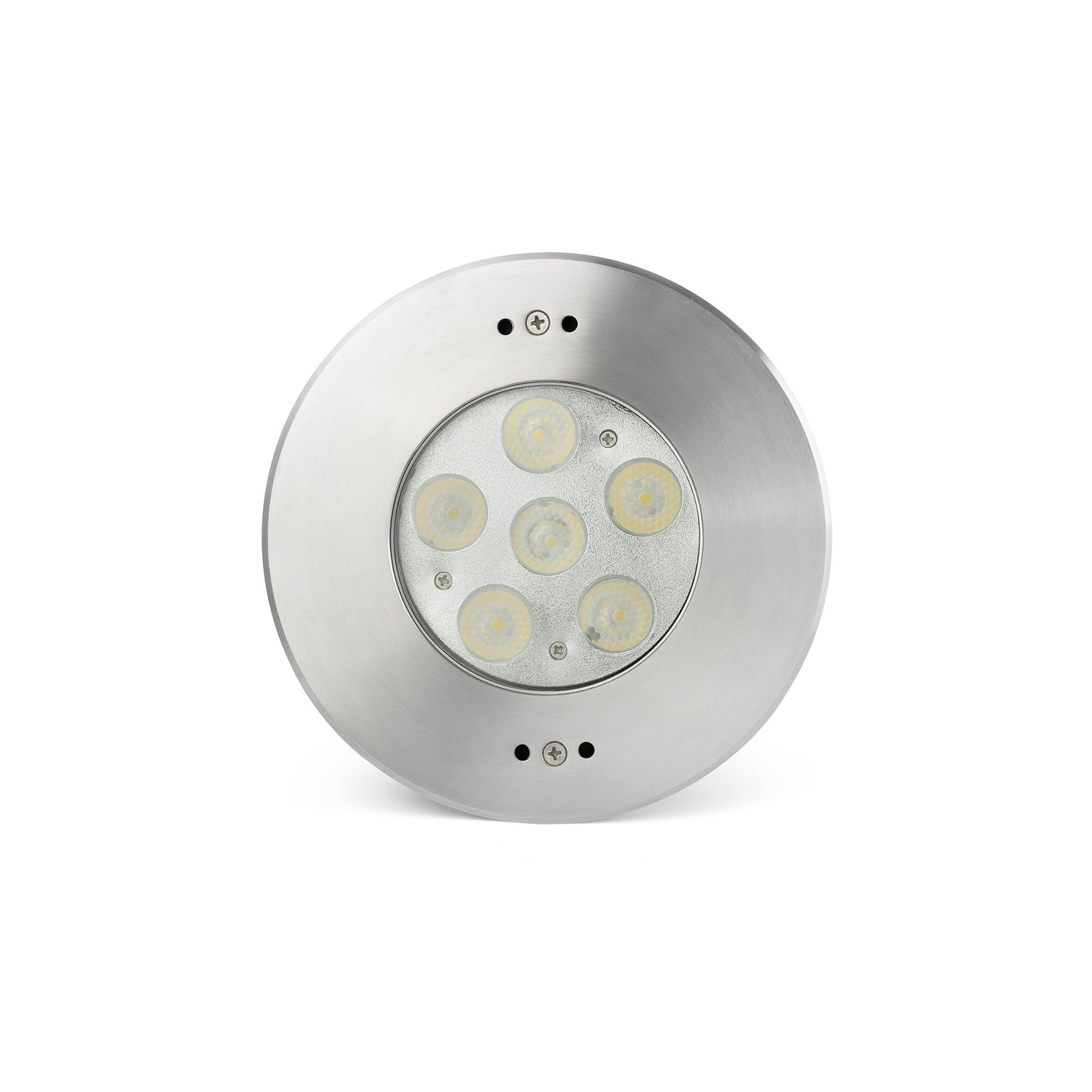 Luz empotrable EDEL níquel mate FARO 70455, LED subacuática IP68 acero inoxidable para iluminación piscinas exterior