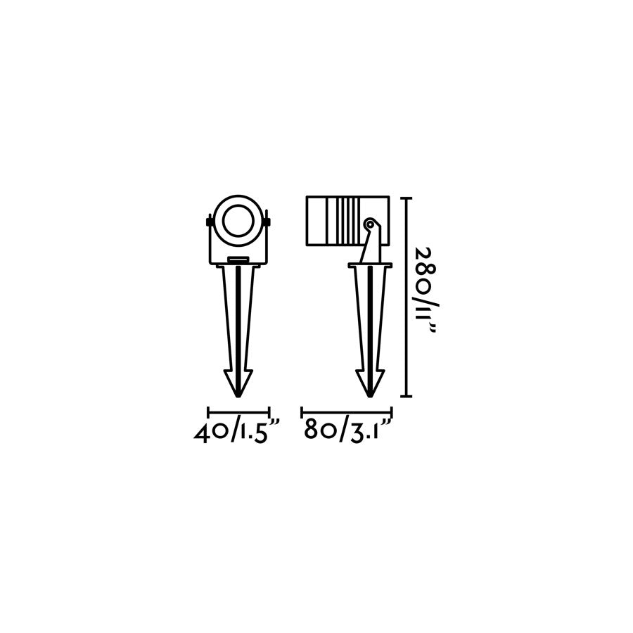 Medidas detalladas del Proyector LED con Estaca BALDER Negro FARO 70469, faro exterior IP67 en aluminio para jardín, serie 7046