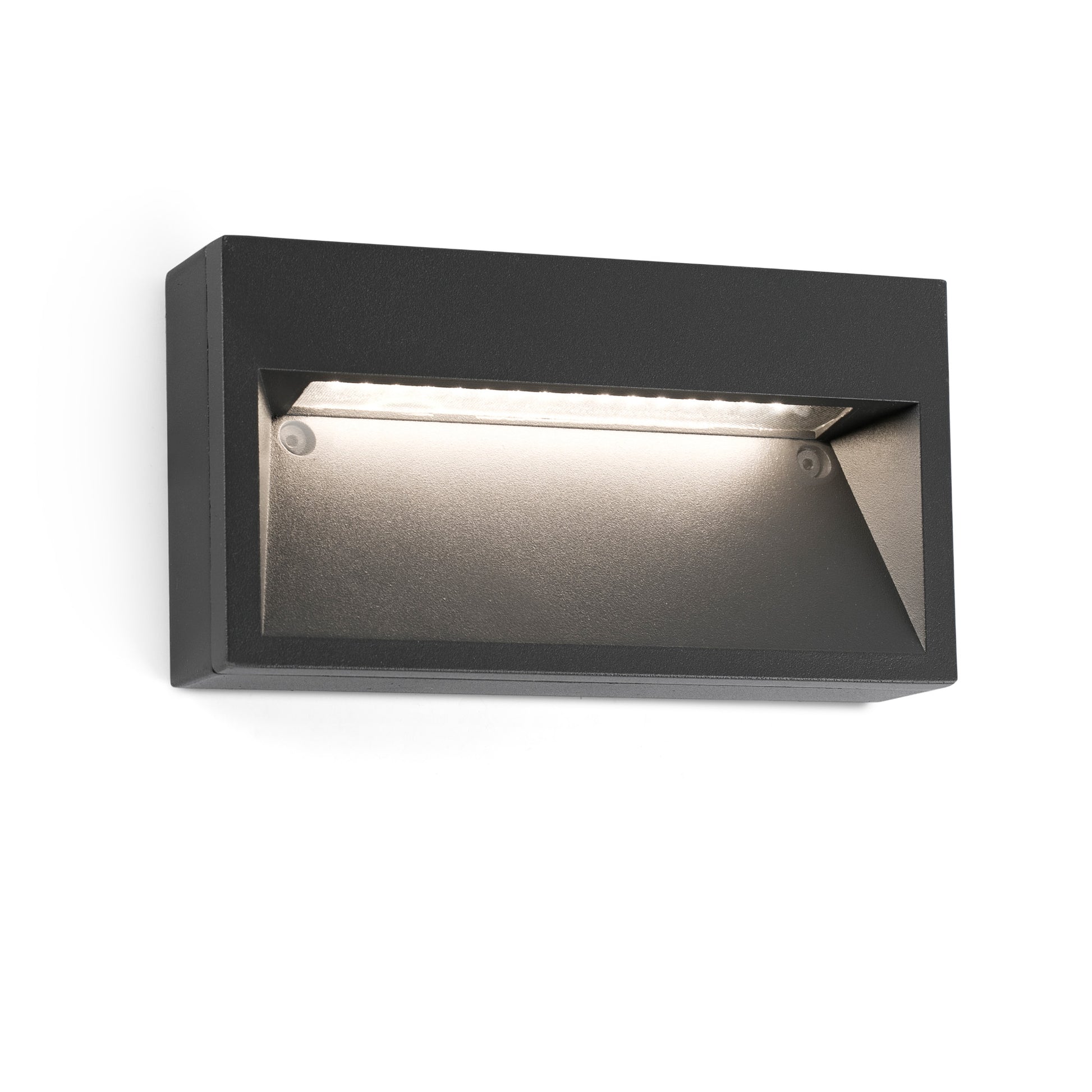 Lámpara de pared LED PATH Aplique en gris oscuro de aluminio, modelo FARO 70508, para iluminación exterior en jardín, terraza y señalización