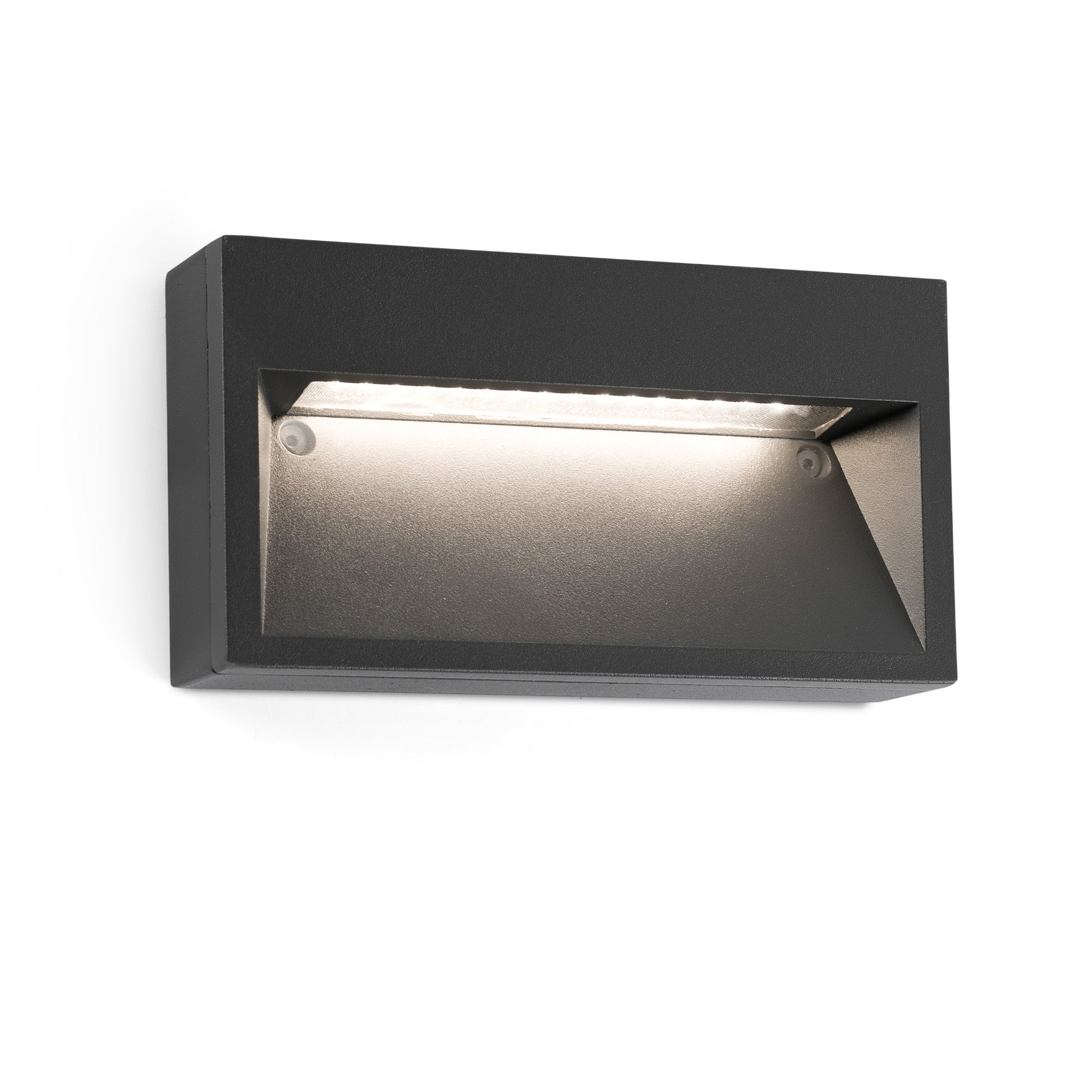 Lámpara de pared LED PATH Aplique en gris oscuro de aluminio, modelo FARO 70508, para iluminación exterior en jardín, terraza y señalización