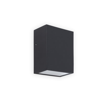 Aplique de pared LED Canon gris oscuro FARO 70566N, iluminación exterior en aluminio y cristal para jardín y terraza