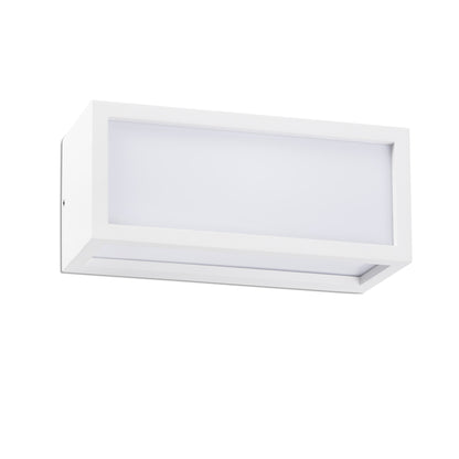 Lámpara de pared TEJO en blanco modelo 70573B de FARO, luminaria exterior de aluminio para jardín y terraza, iluminación superficie IP65