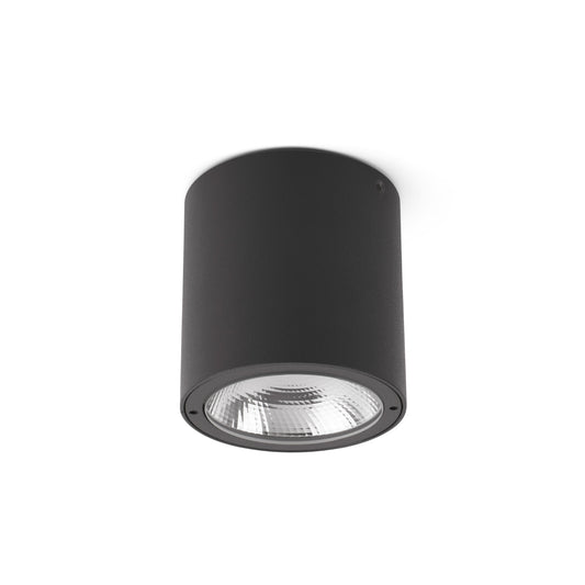 Plafon exterior GOZ gris oscuro FARO 70575, luminaria LED IP65 de aluminio y cristal para jardín, patio, balcón o entrada