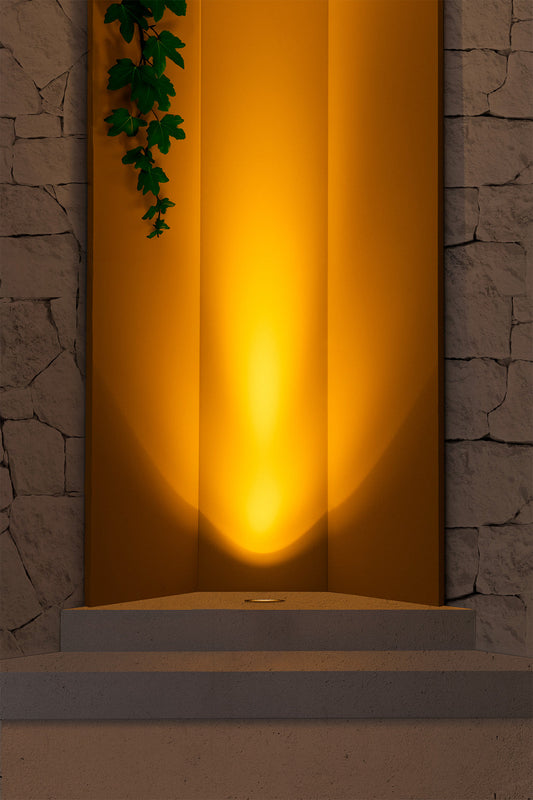 Luminaria empotrable SURIA 180 Inox 24° faro LED para suelo exterior en jardín y terraza, IP67 IK08 12W en ambiente natural