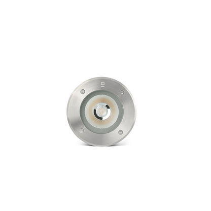 Luminaria empotrable SURIA 180 Inox 24° faro LED para suelo exterior, jardín y terraza, resistente IP67 IK08, 12W inox