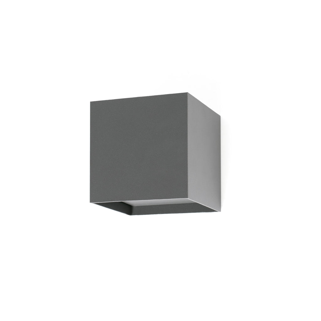 Aplique de pared LED OLAN en gris oscuro FARO modelo 70637, luminaria exterior de aluminio para jardín y terraza