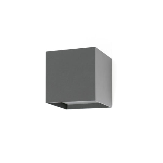 Aplique de pared LED OLAN en gris oscuro FARO modelo 70637, luminaria exterior de aluminio para jardín y terraza