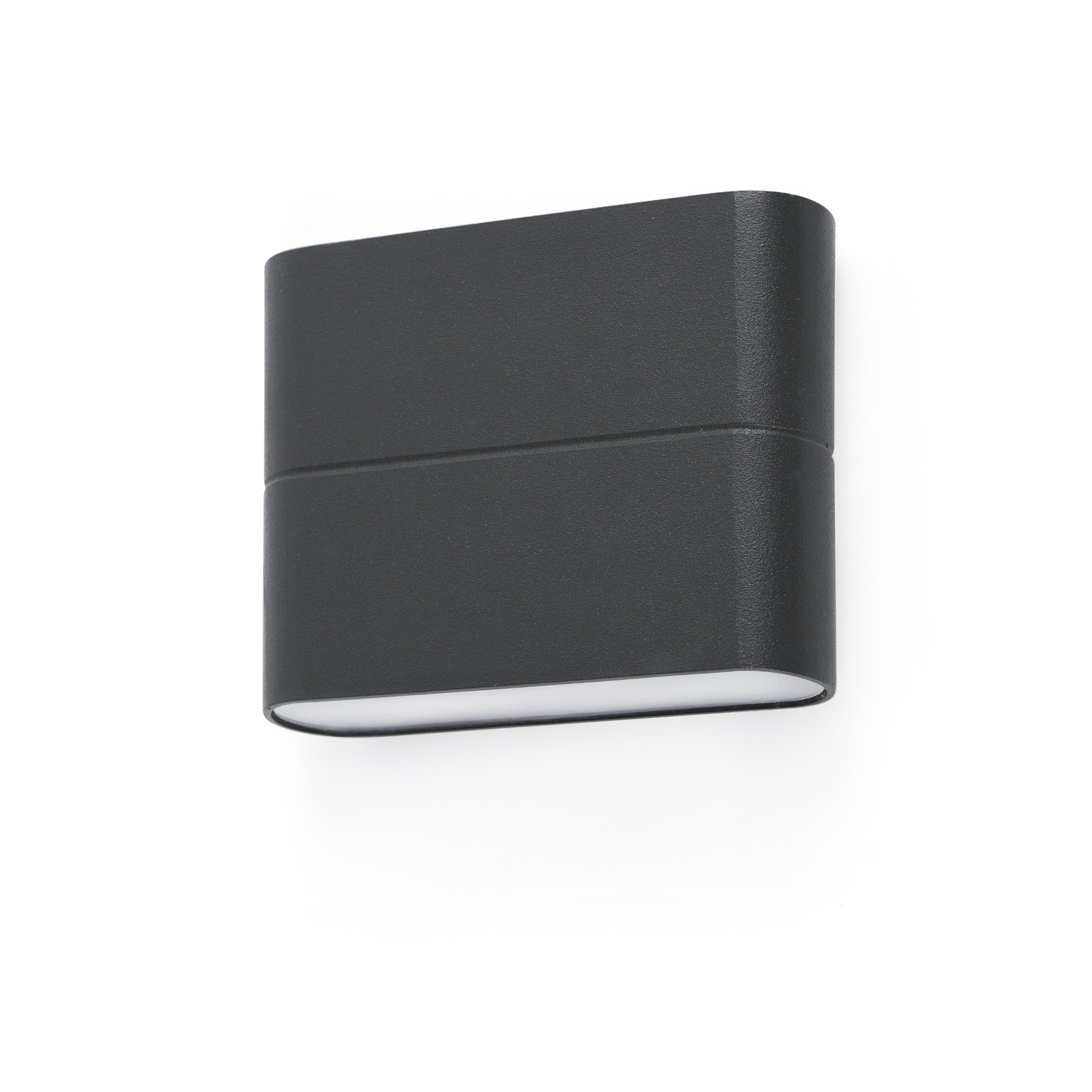 Aplique de pared LED ADAY 113 gris oscuro FARO 70645, luminaria exterior de aluminio y cristal opal para jardín y terrazas