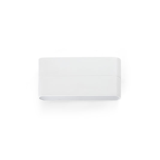 Aplique de pared LED ADAY 175 blanco FARO 70646, luminaria exterior IP54 IK10 con luz cálida para terrazas e iluminación superficial